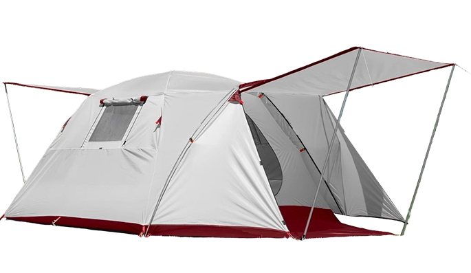 Cort de camping pentru 4 persoane cu o cameră și o zonă de zi